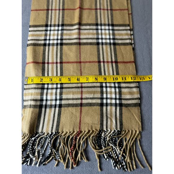 100 Cashmere Scarf Check Plaid (Made in Scotland) 72" Long - Picture 4 of 4